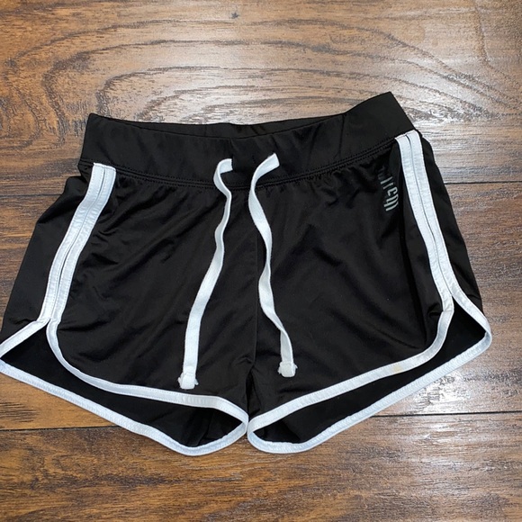Justice Bottoms Justice Black White Gym Shorts Drawstring Waist